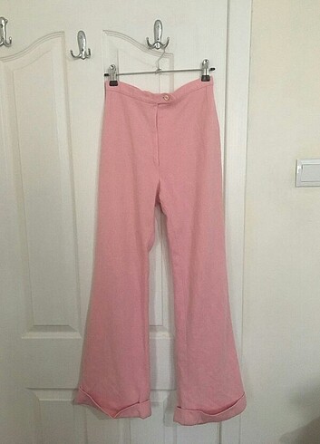 Pembe Vintage Ispanyol Paça Pantolon