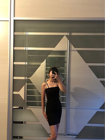 New Look Askılı Siyah Kısa Elbise
