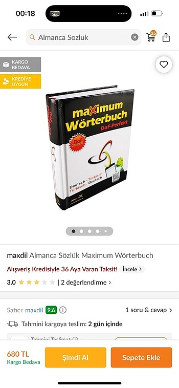 Almanca sozluk sert kapak - Görsel 4