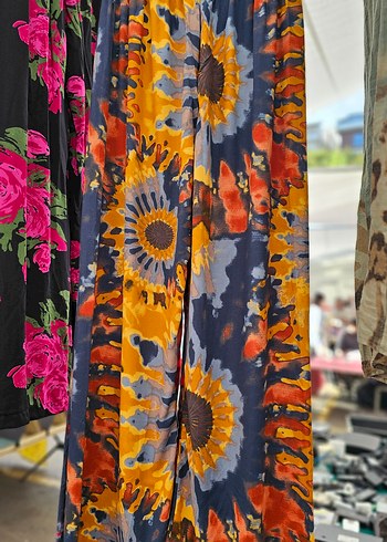 Renkli Batik Desenli Bol Kesim Kadın Pantolon