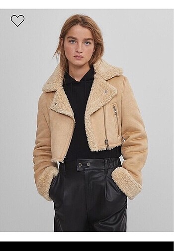 Bershka crop biker ceket