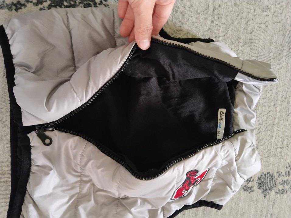 Gri Erkek Çocuk Fermuarlı Yelek - Görsel 2