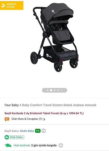 9- 36 kg Beden siyah Renk Baby 4 trawel sistem