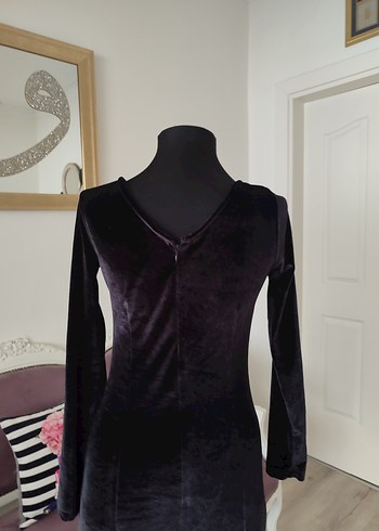 Uzun Kollu Siyah Gotik Kadın Elbise - Görsel 5