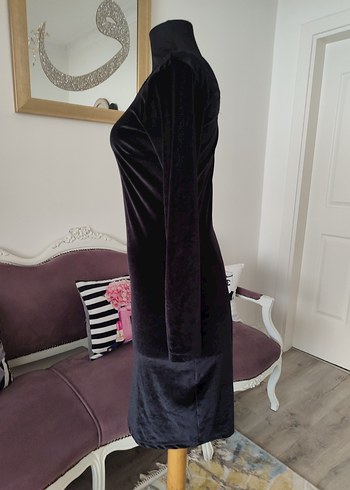 Uzun Kollu Siyah Gotik Kadın Elbise - Görsel 3