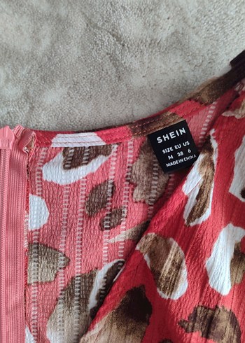 Uzun Kol, V Yakalı Kırmızı Bağlamalı Elbise - Görsel 8