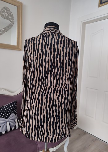 Zebra Desenli Kadın Uzun Kollu Gömlek - Görsel 2