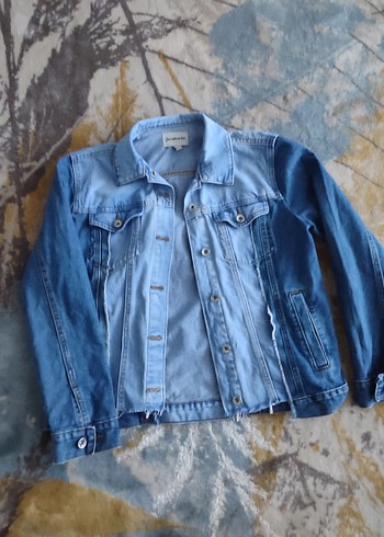 Kadın Mavi Kot Ceket Düğmeli Normal Boy m bedene de olur - Görsel 4