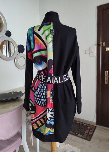 Uzun Kollu, Çok Renkli, Dökümlü Kadın Gömlek - Görsel 5