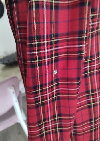 Bordo Ekose Desenli Kadın Blazer Ceket - Görsel 5