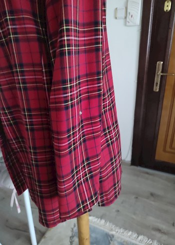 Bordo Ekose Desenli Kadın Blazer Ceket - Görsel 4