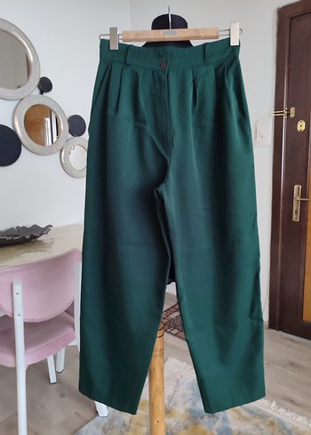 Kadın Haki Regular Fit Kumaş Pantolon - Görsel 3