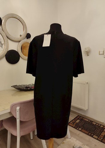 Siyah Süet İşlemeli Mini Elbise - Görsel 5