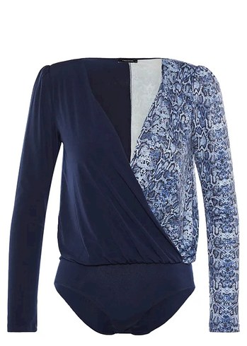 Trendyol & Milla Kadın Koyu Mavi Batik Desenli Denim Bluz
