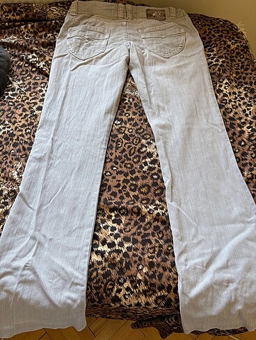 xs Beden gri Renk Y2k Lolita Dusuk Bel Bootcut Pantolon