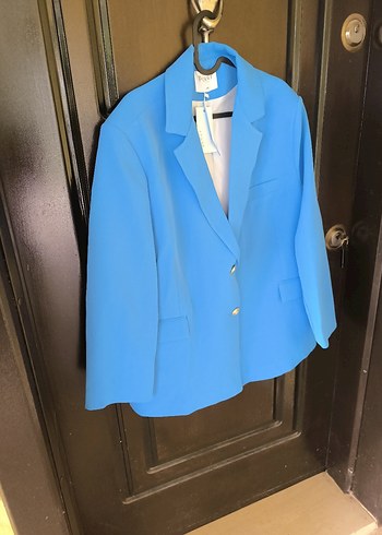 Perry mavi Düğmeli Kadın Blazer Ceket - Görsel 2