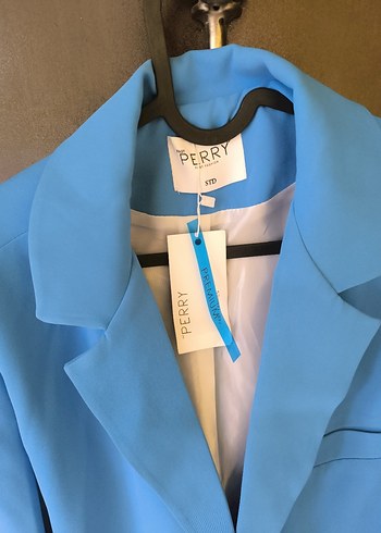 Perry mavi Düğmeli Kadın Blazer Ceket - Görsel 6