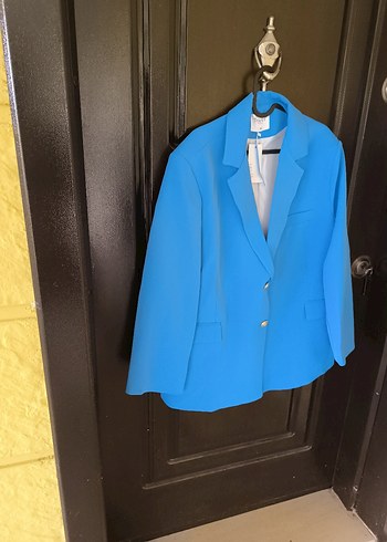 Perry mavi Düğmeli Kadın Blazer Ceket - Görsel 3