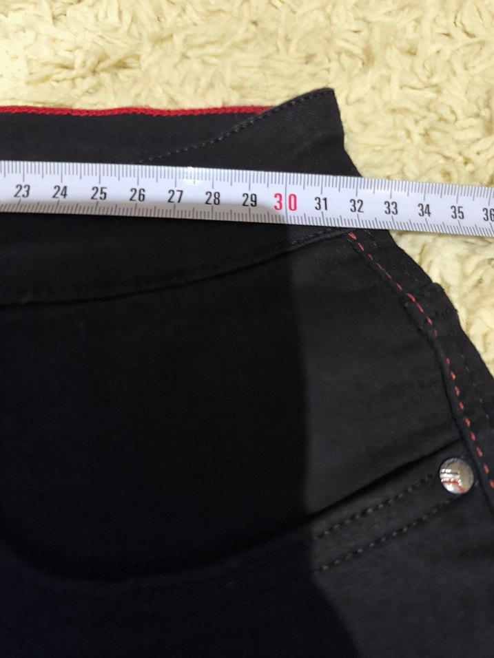 Tommy Hilfiger siyah Fermuarlı Dar Kesim Midi Denim Pantolon - Görsel 2