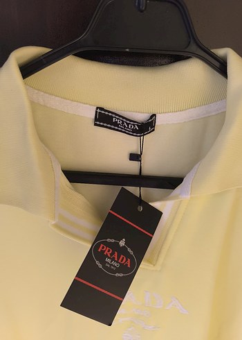 Prada sarı Polo Yaka Kısa Kollu bayan elbise - Görsel 2