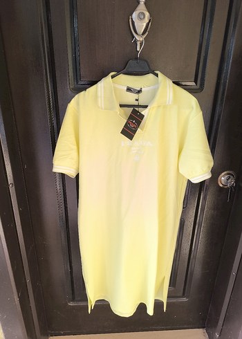 Prada sarı Polo Yaka Kısa Kollu bayan elbise - Görsel 4