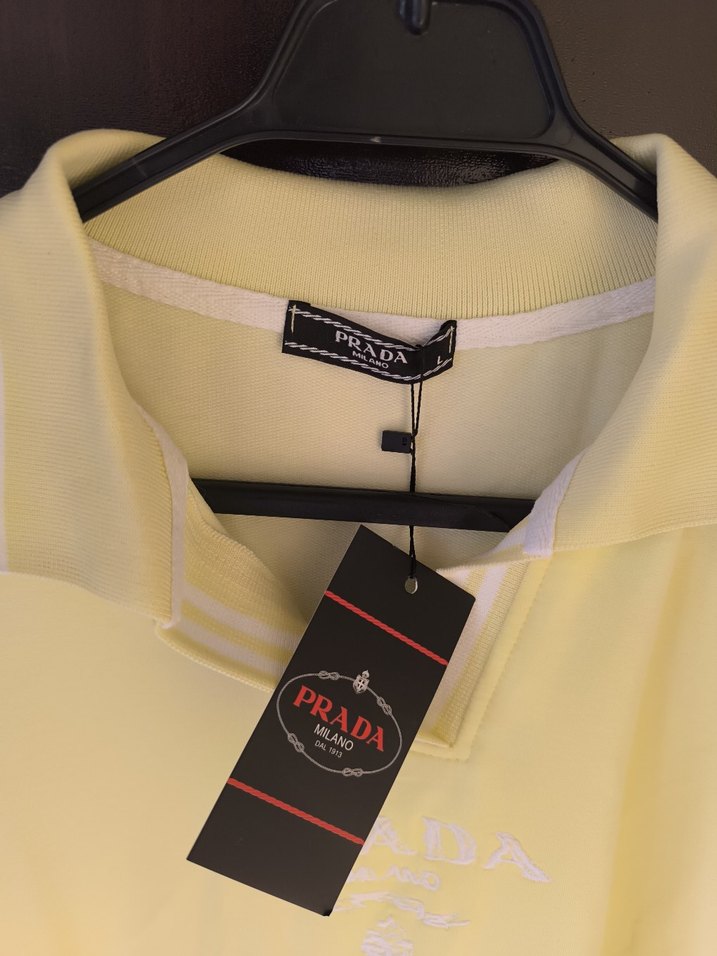 Prada sarı Polo Yaka Kısa Kollu bayan elbise - Görsel 2