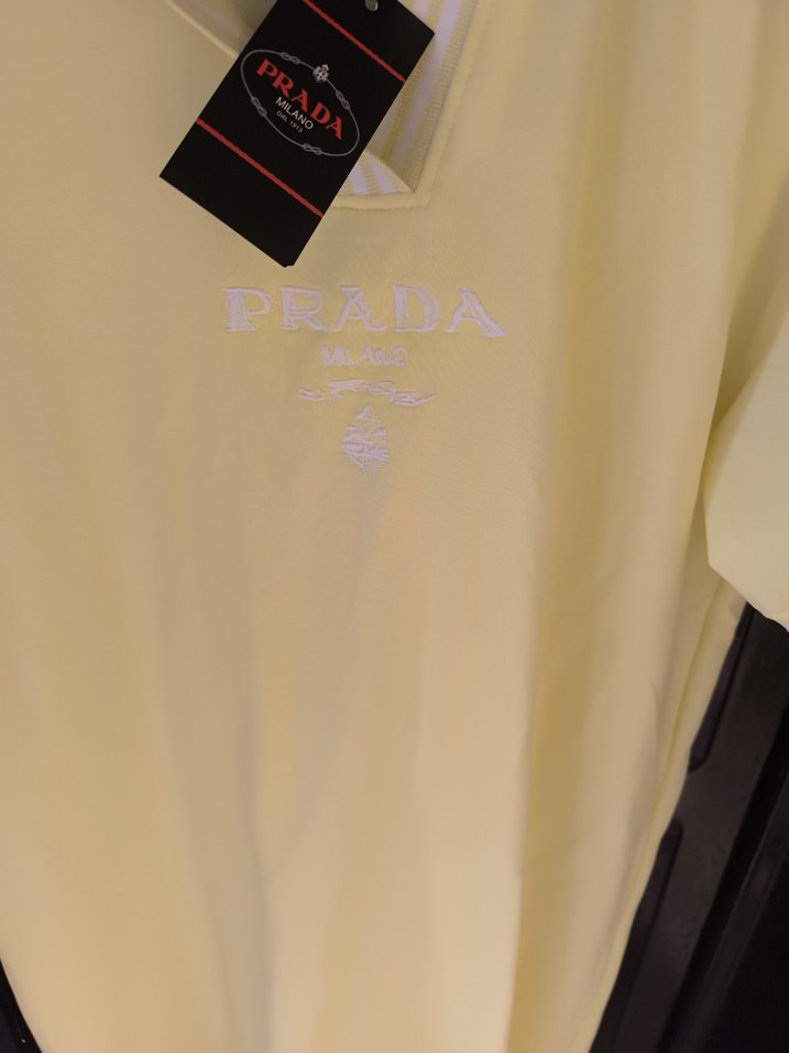 Prada sarı Polo Yaka Kısa Kollu bayan elbise - Görsel 3