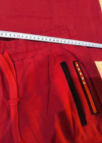 prada kırmızı Erkek  Takımı, Kısa Kollu - Görsel 6