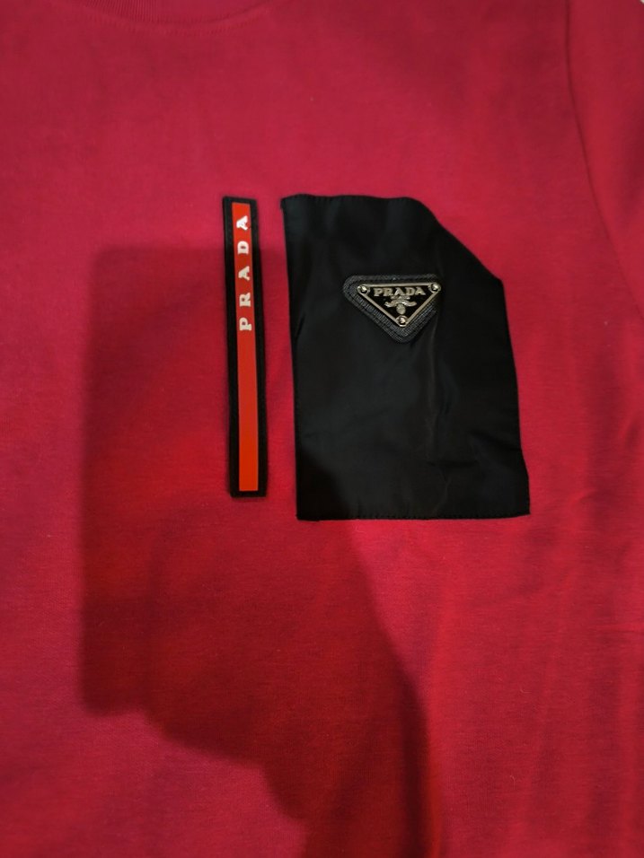 prada kırmızı Erkek  Takımı, Kısa Kollu - Görsel 3