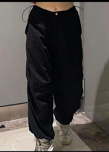 Paraşüt Siyah Unisex Pantolon 