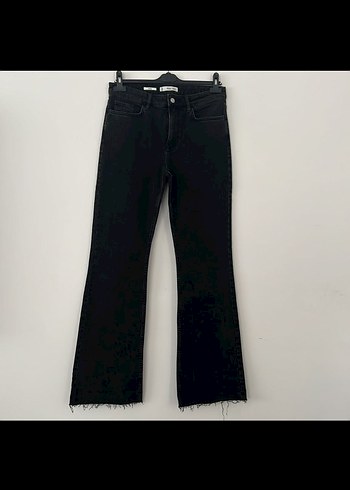 Siyah Kadın Denim Midi Boy Kot Pantolon