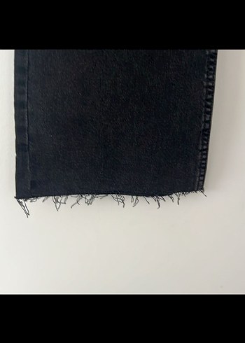 l Beden Siyah Kadın Denim Midi Boy Kot Pantolon