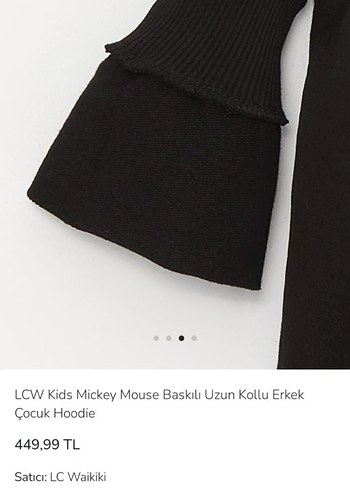 LCW Kids Mickey Mouse Baskılı Siyah Sweatshirt - Görsel 3