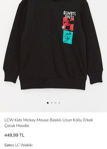 LCW Kids Mickey Mouse Baskılı Siyah Sweatshirt - Görsel 2