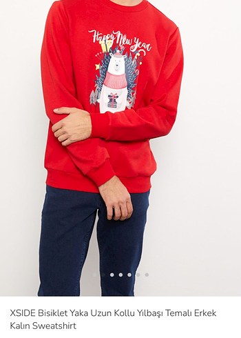 XSIDE Kırmızı Yılbaşı Temalı Sweatshirt - Görsel 2