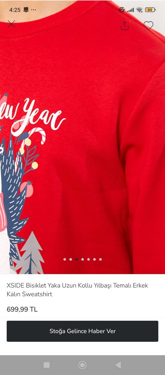 XSIDE Kırmızı Yılbaşı Temalı Sweatshirt - Görsel 3