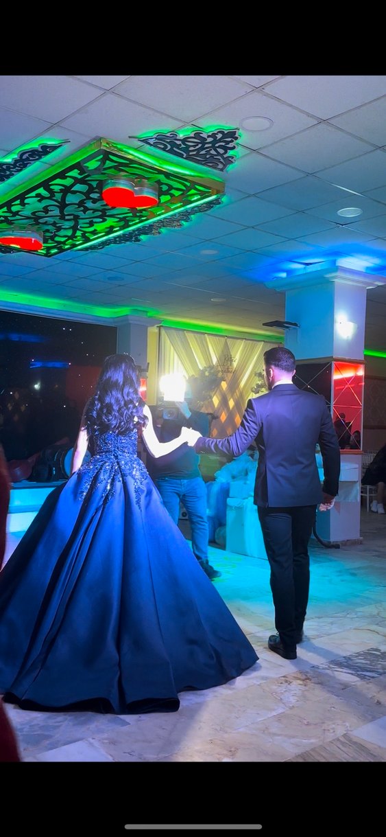 Koyu lacivert nişan elbisesi nişan abiyesi - Görsel 2