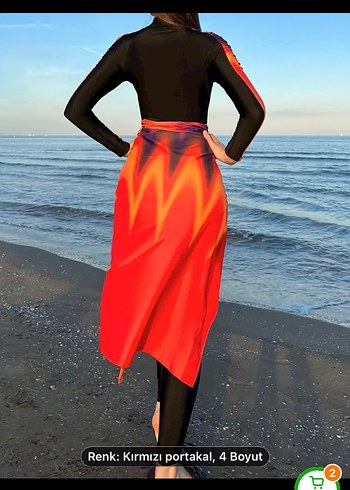 Kadın Uzun Kollu Drapeli Batik Desen Mayo - Görsel 2