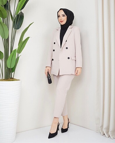 m Beden ten rengi Renk İkili blazer ceket takımlar