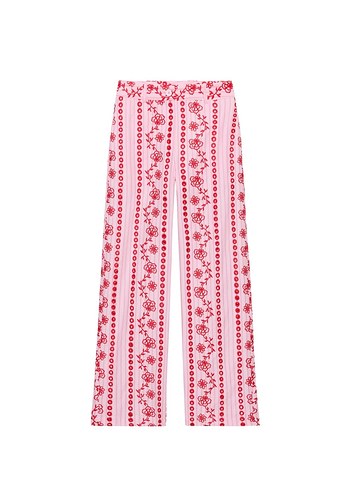 Zara Pembe Cicekli Rahat Pamuklu Pantolon