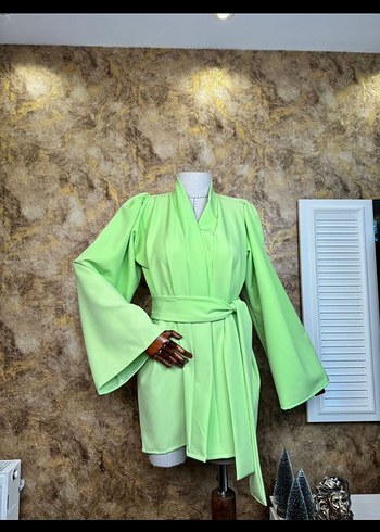 Diğer Kadın Yeşil Kısa Kuşaklı Kimono