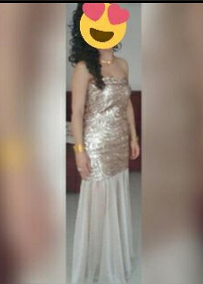 Pul payetli gece elbisesi - Görsel 4