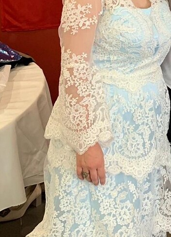 Süt mavisi abiye - Görsel 5