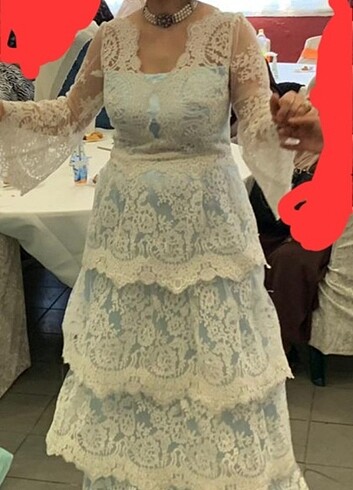 Süt mavisi abiye - Görsel 3