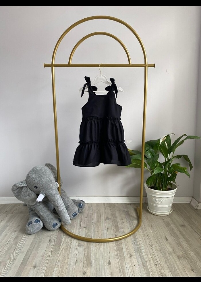 Siyah dokuma elbise  - Görsel 5