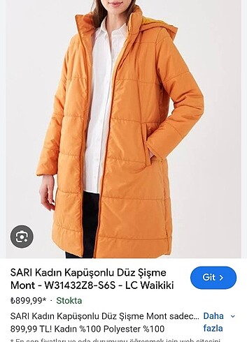 42 Beden turuncu Renk Lcwaiki kadın şişme mont