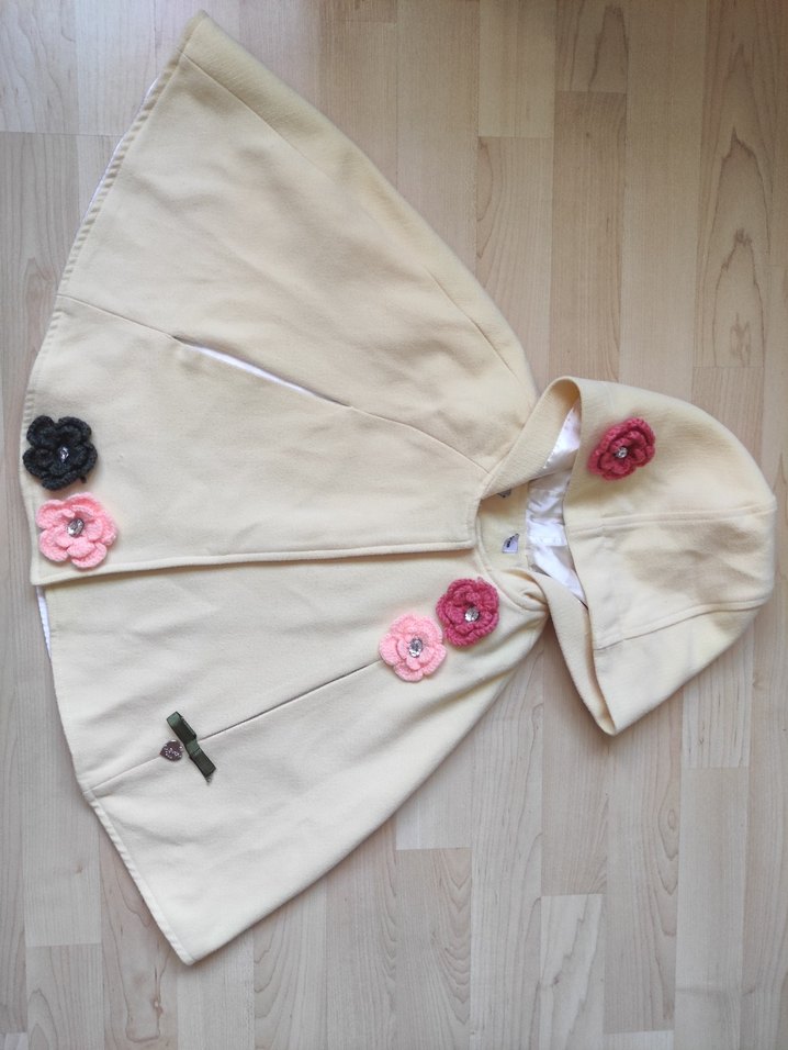 Pembe Çiçekli Çocuk Pelerin - Görsel 4