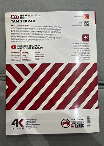 AYT 2023 Eşit Ağırlık-Sözel Tam Tekrar Kitabı - Görsel 2