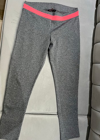 Gri Elastik Bel Kadın Spor Tayt - Görsel 4