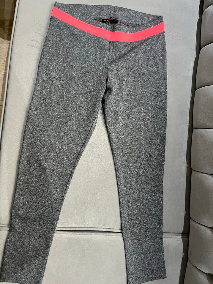 Gri Elastik Bel Kadın Spor Tayt - Görsel 4